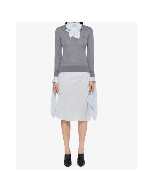 Givenchy White Monogram 72 Jacquard Draped Skirt