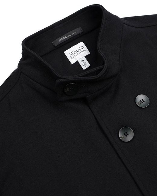 Armani Collezioni Black Logo Casual Jacket for men