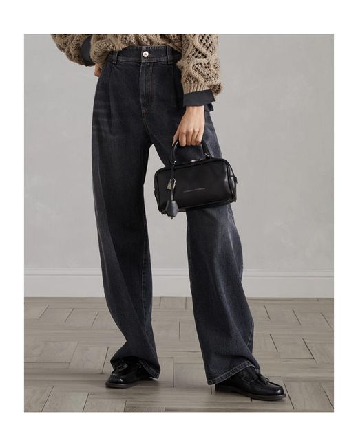 Brunello Cucinelli Blue High-Waisted Wide-Leg Jeans