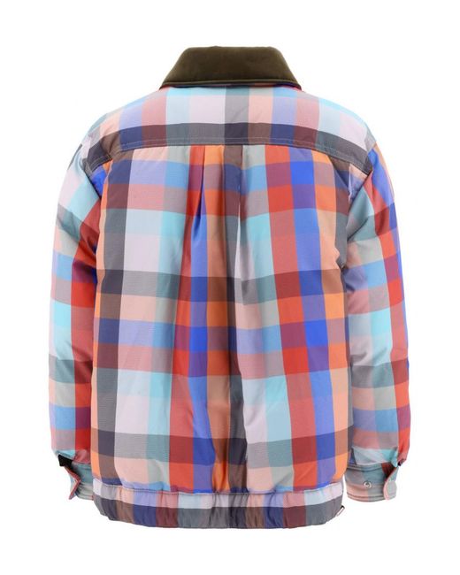 Sacai Blue Tartan Down Jacket for men
