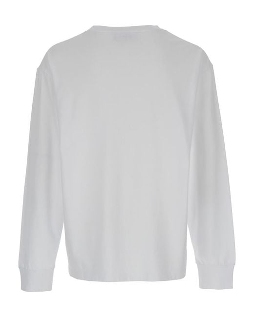 DSquared² White Icon Logo Printed Long-Sleeved T-Shirt for men