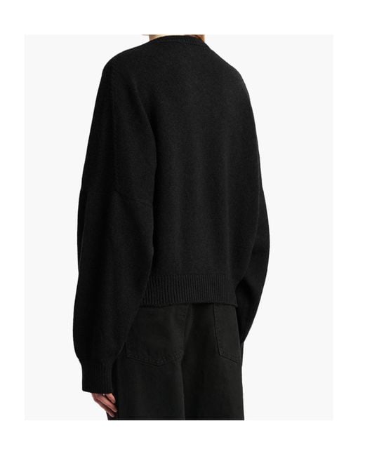 Khaite Black Long Sleeved Knitted Sweater