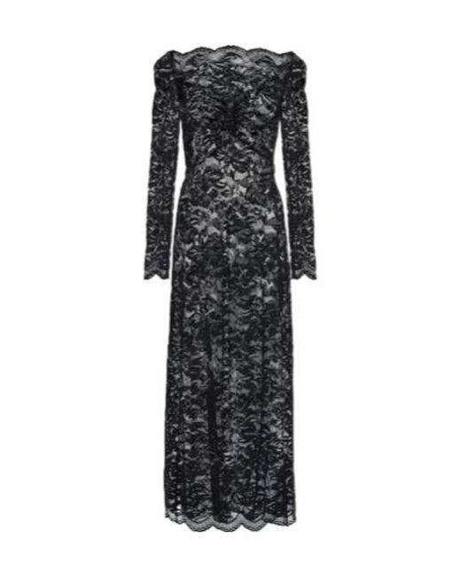 Rabanne Black Floral Lace Maxi Dress