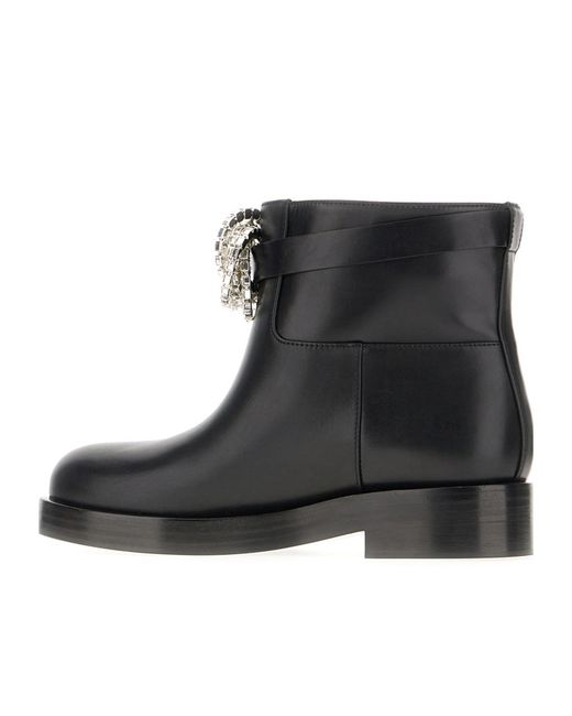 Mach & Mach Black Leather Ankle Boots