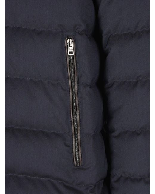 Herno Blue Padded Zip-Front Jacket for men