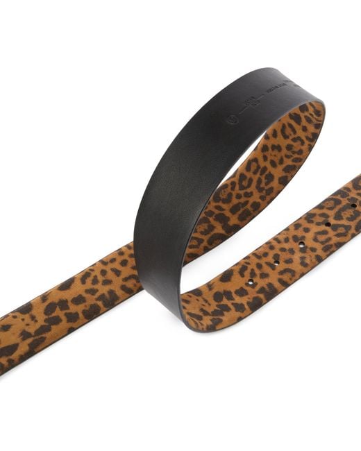 Pinko White Leopard Printed Buckled Belt