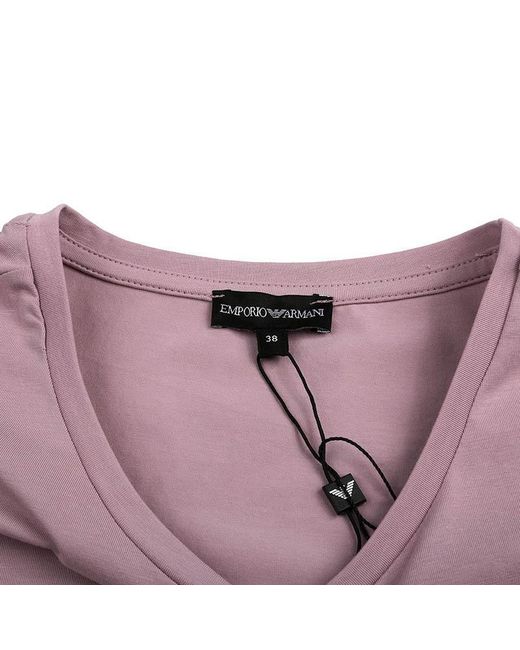 Emporio Armani Purple Short-Sleeved T-Shirt With Round Neck