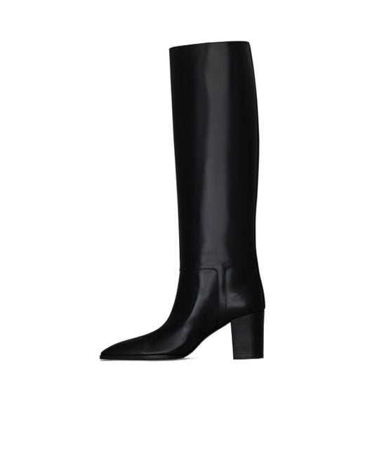 Saint Laurent Black Julia Square Toe Boots