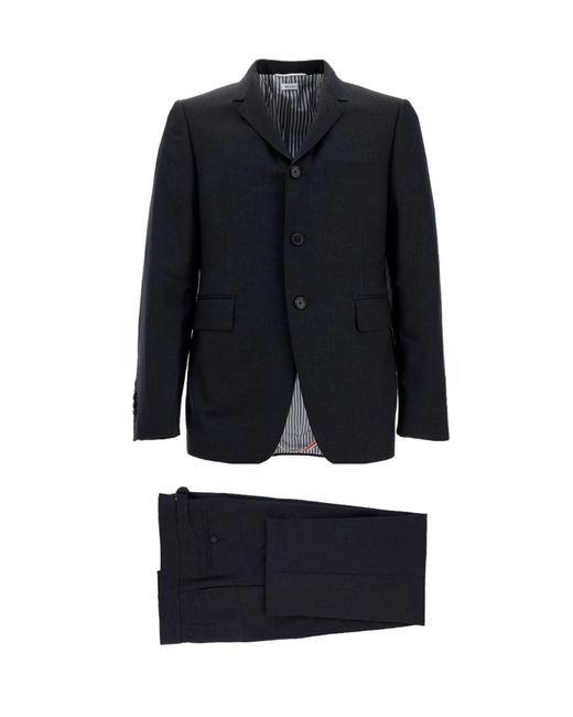 Thom Browne Blue Super 120S Curved Hem Suit for men