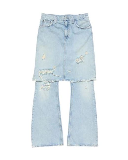 Acne Blue Ripped Panelled Jeans