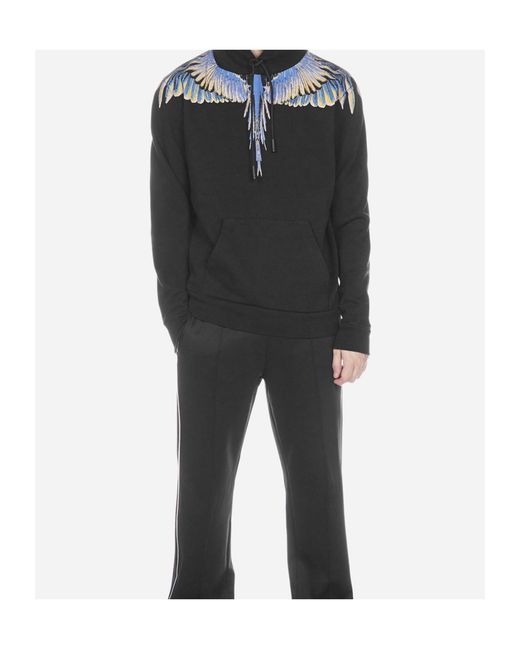Marcelo Burlon Black Wings Print Hoodie for men