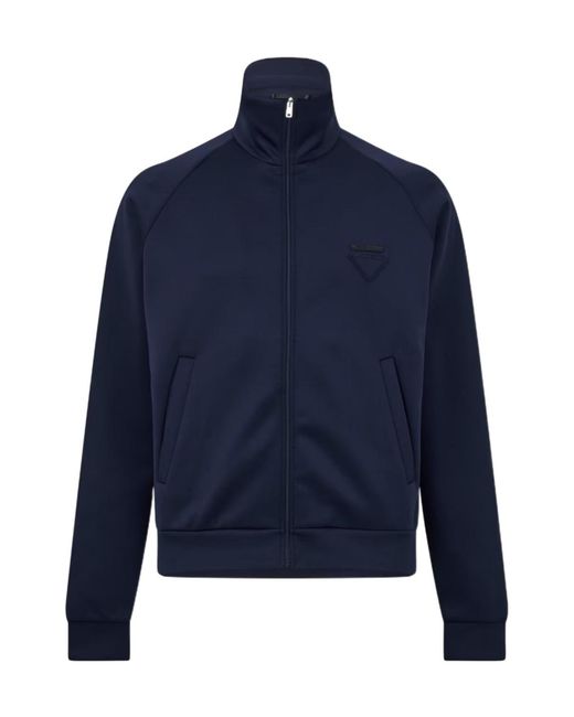 Prada Blue Logo Zip Jacket for men