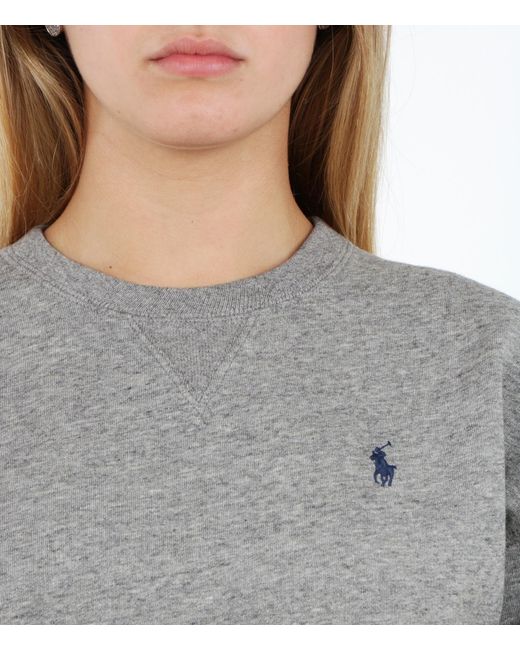 Polo Ralph Lauren Gray Logo Embroidered Sweatshirt