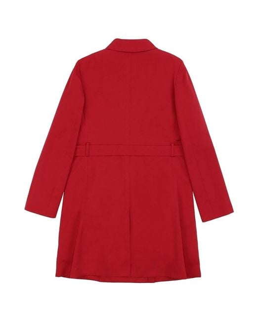 Max Mara Red Double-Breasted Belt Coat
