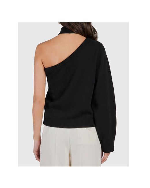 FEDERICA TOSI Black One-Shoulder Cut-Out Sweater