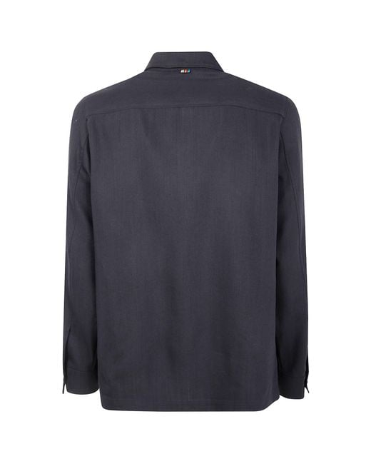 Paul Smith Blue Wool Shirt Jacket for men