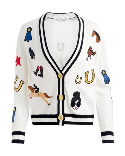 Alice + Olivia White Bradley Cardigan