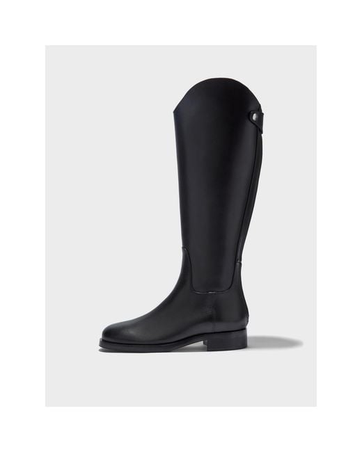 Aeyde Black Solid Color Knee High Boots