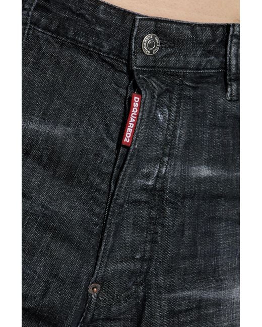 DSquared² Gray Distressed Loose-Fit Jeans for men