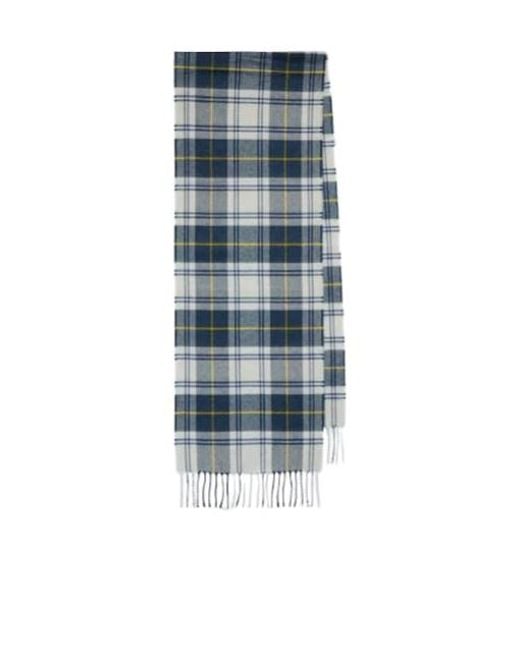 Dunhill Blue Tartan Cashmere Scarf for men