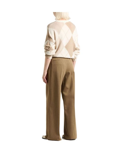 Burberry Natural Solid Color Casual Trousers