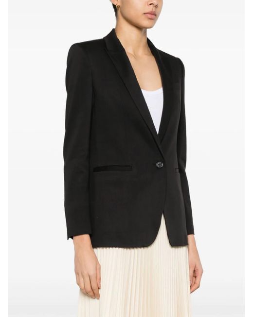 Dondup Black Twill Cotton-Blend Blazer