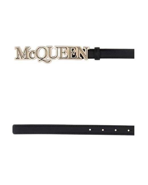 McQueen Multicolor Logo Plaque Belt for men