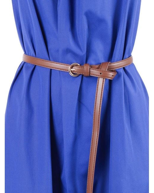 Max Mara Blue Cotton Poplin Dress