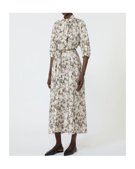 Max Mara White Patterned Dress