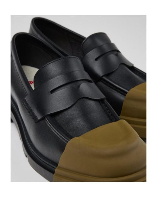 Camper Black Junction Rubber-Toe Loafers for men