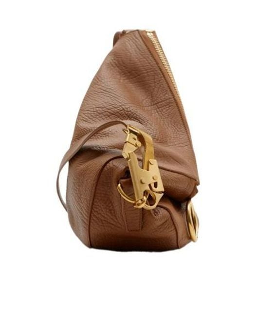 Burberry Brown Medium Knight Leather Shoulder Bag