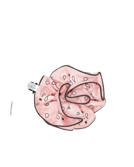 Ferragamo Pink Printed Headband