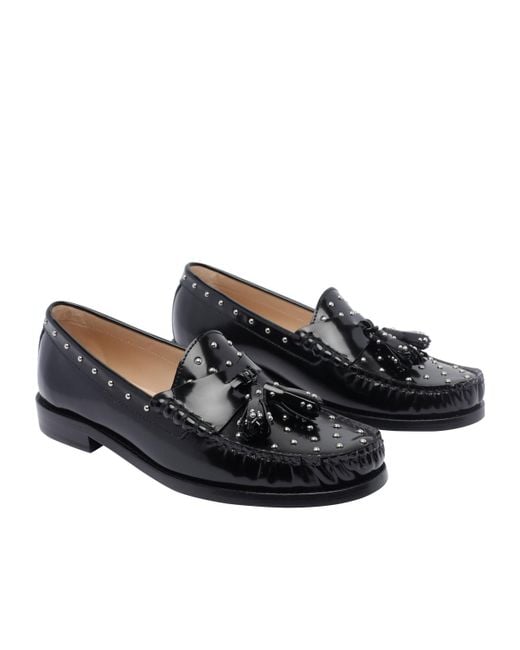 Stuart Weitzman Black Tassel Loafers