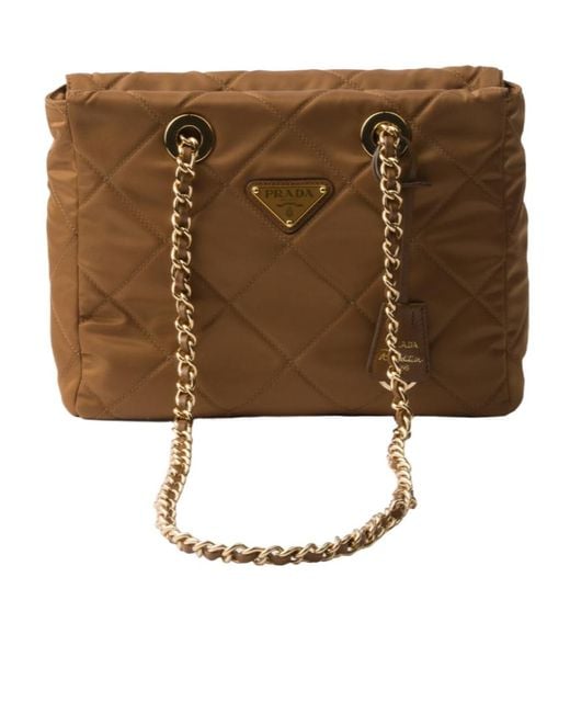 Prada Brown Re-Edition 1995 Chaîne Re-Nylon Tote Bag