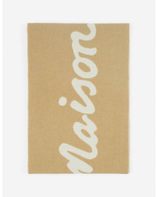 Maison Kitsuné White Handwriting Scarf for men