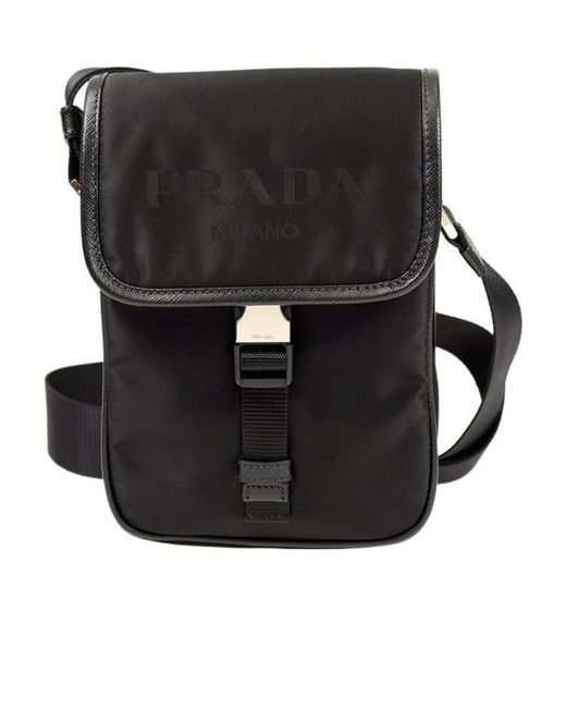 Prada Black Logo Cross-Body Bag for men