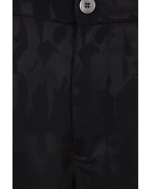 McQueen Black Logo Patterned Satin Shorts for men