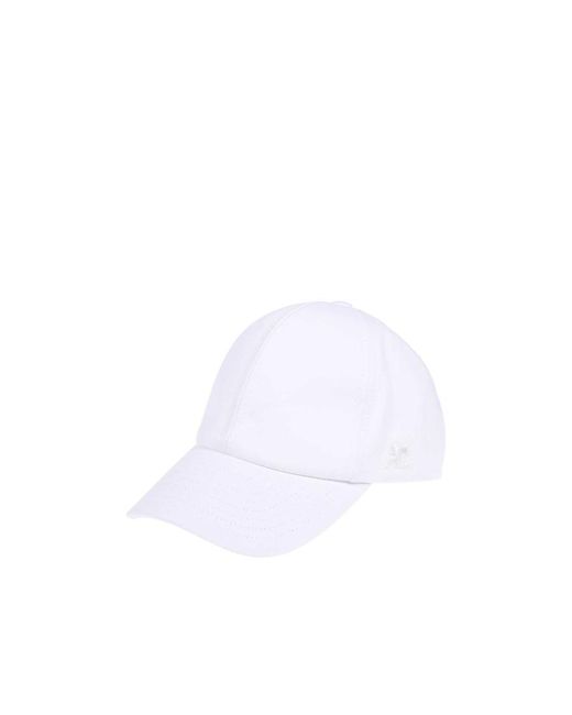 Courreges White Curved-Peak Cotton Cap