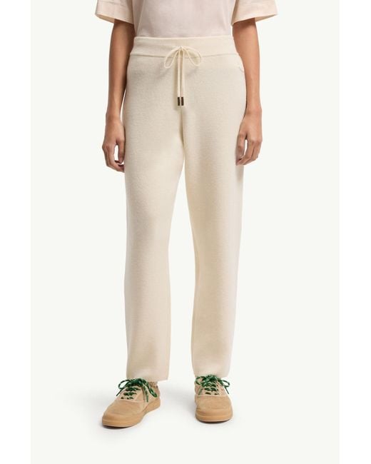 Moncler White Drawstring Knitted Trousers