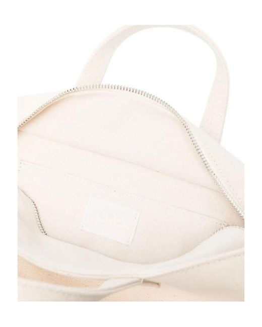 A.P.C. Natural Logo Canvas Tote Bag
