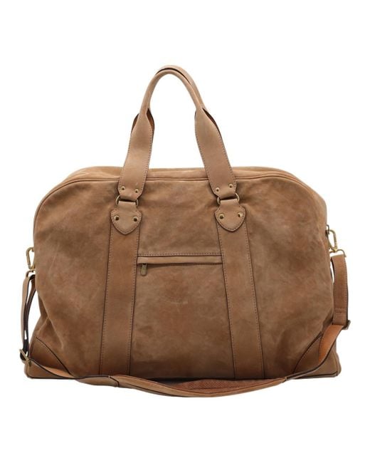 Brunello Cucinelli Brown Zip-Up Weekend Bag for men