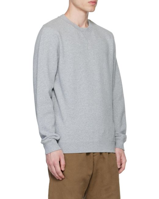 Sunspel Gray Round Collar Long Sleeve Sweater for men