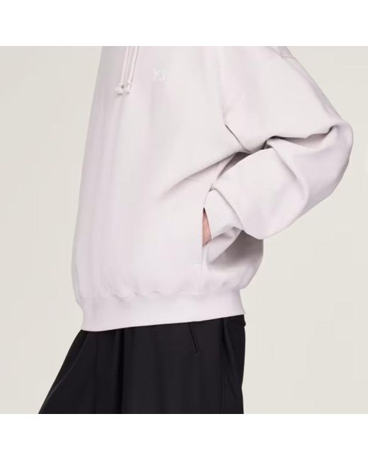 Y-3 Gray Logo Printed Drawstring Hoodie for men