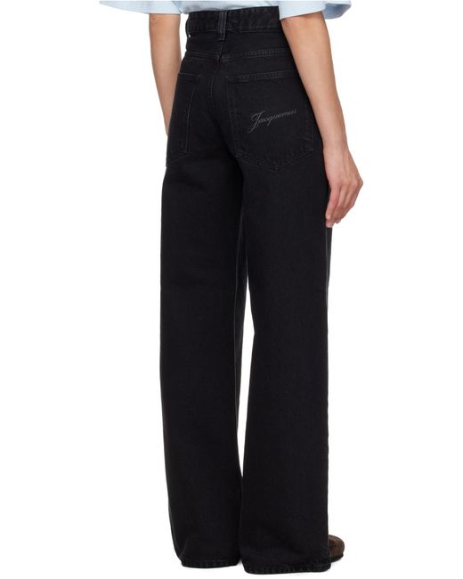 Jacquemus Black Wide Leg Denim Jeans