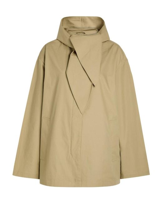 Totême Natural Hooded Scarf-Effect Cotton Jacket