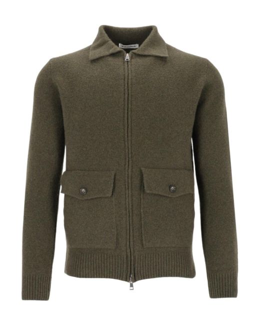 Al Duca D'aosta Green Long-Sleeve Cardigan for men