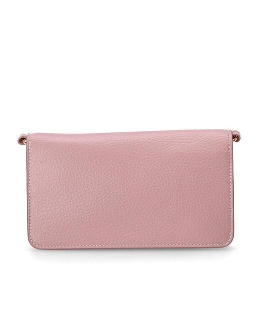 Stella McCartney Pink Logo Embellished Mini Shoulder Bag