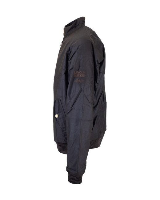 Barbour Black Zipped Bomber Jacket for men