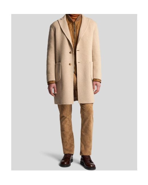 Etro Natural Single-Breasted Reversible Coat for men