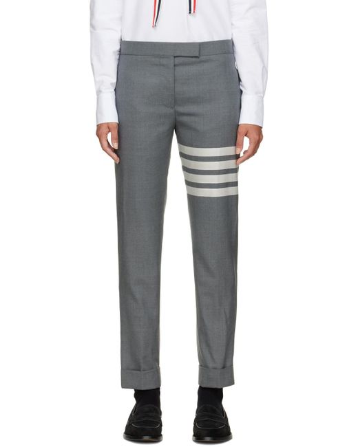 Thom Browne Gray 4-Bar Tailored Cropped Pants